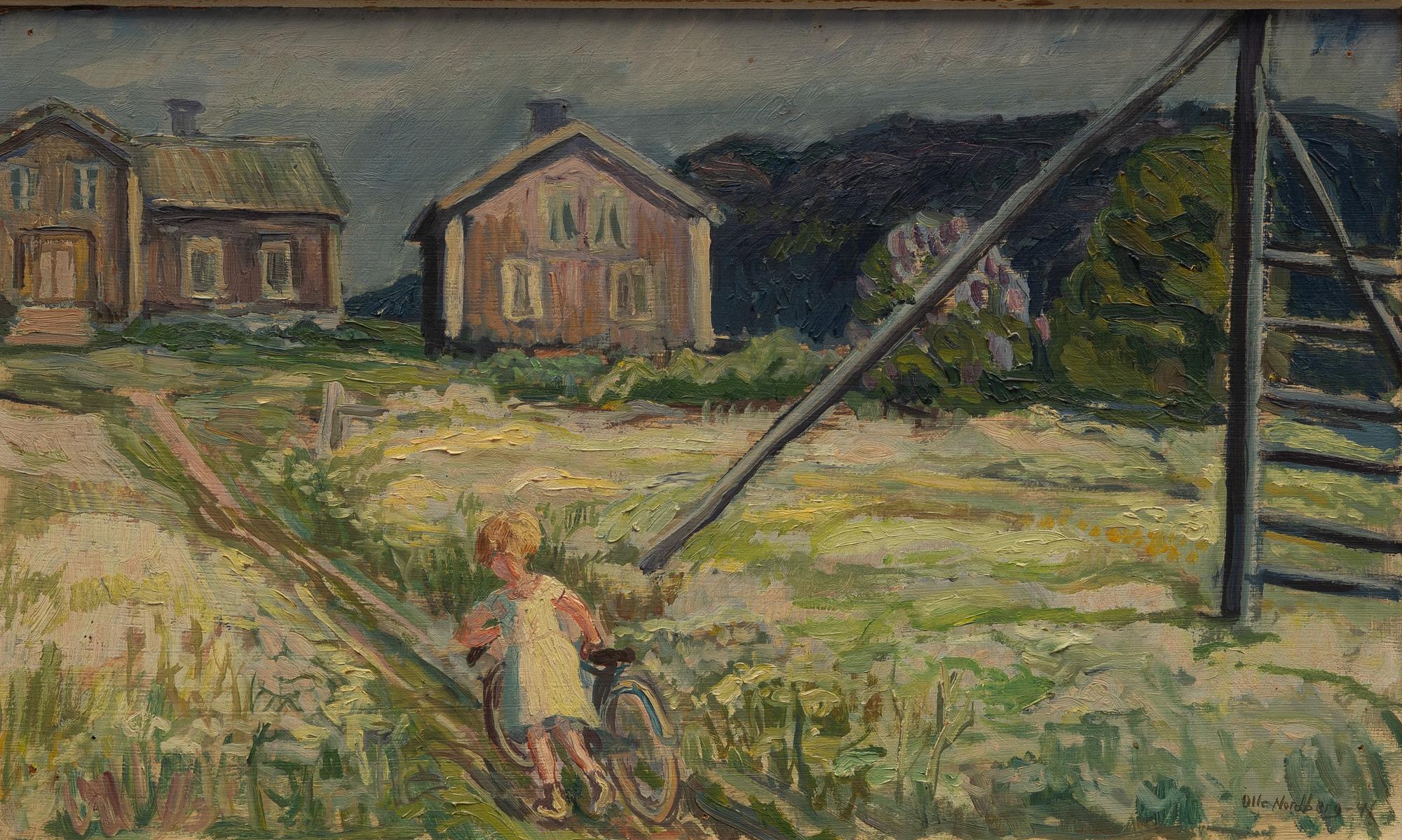 Olle Nordberg, Girl with Bicycle.