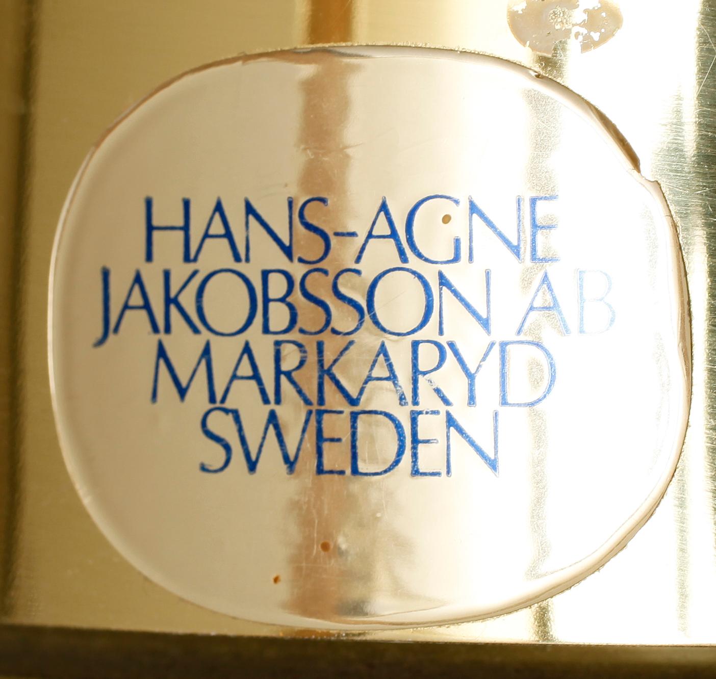 TAKLAMPA, Hans-Agne Jacobsen, "Hattlampa", mässing. H 26 cm.