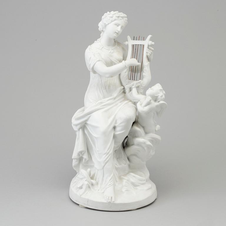 A bisquit allegorical figure, France, L & M, Creil, 19th Century.