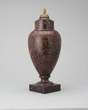 A Swedish early 19th century porphyry urn.