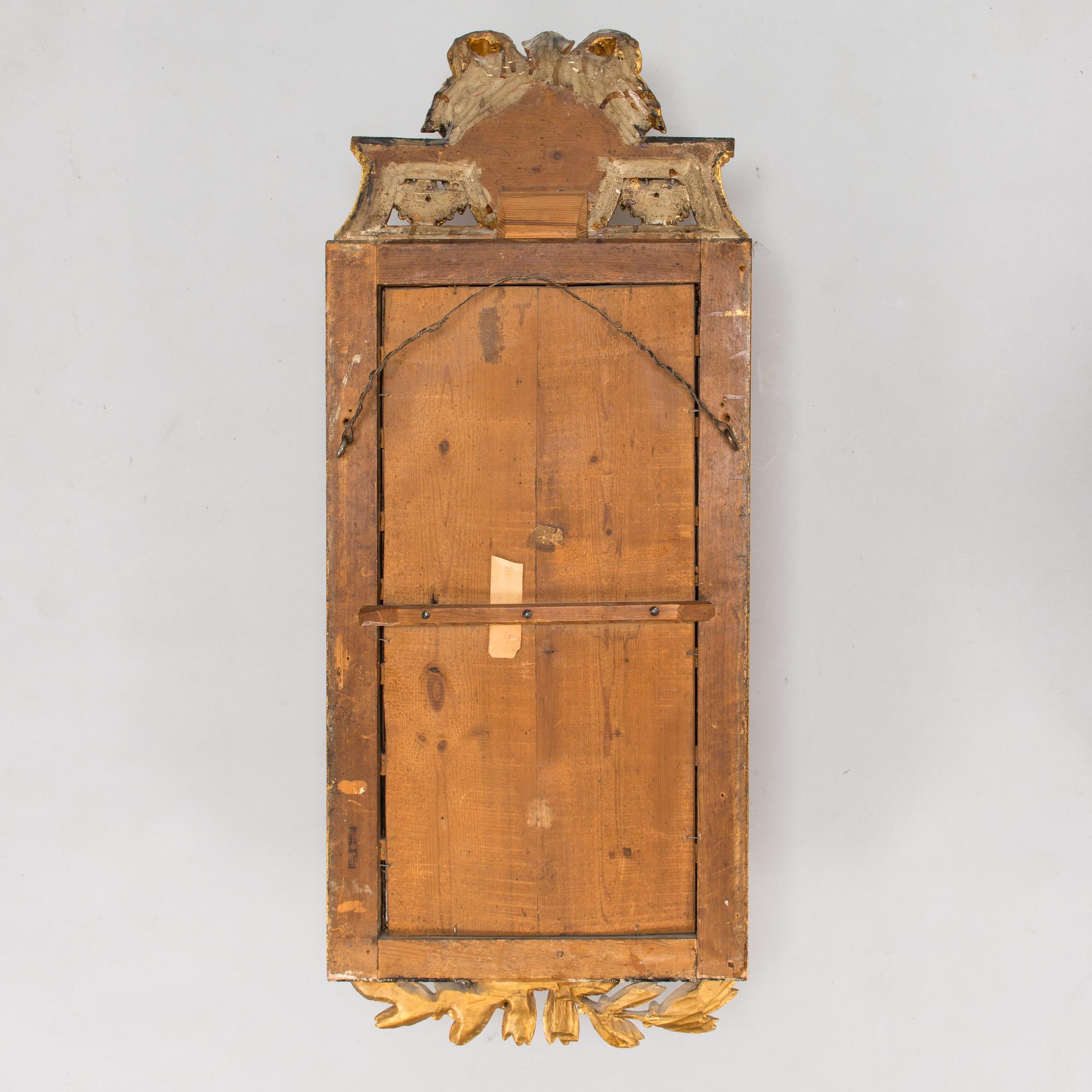 Peili, kustavilainen, signeerattu Johan Åkerblad, (mestari Tukholmassa 1758 - 1799), päivätty 1785.