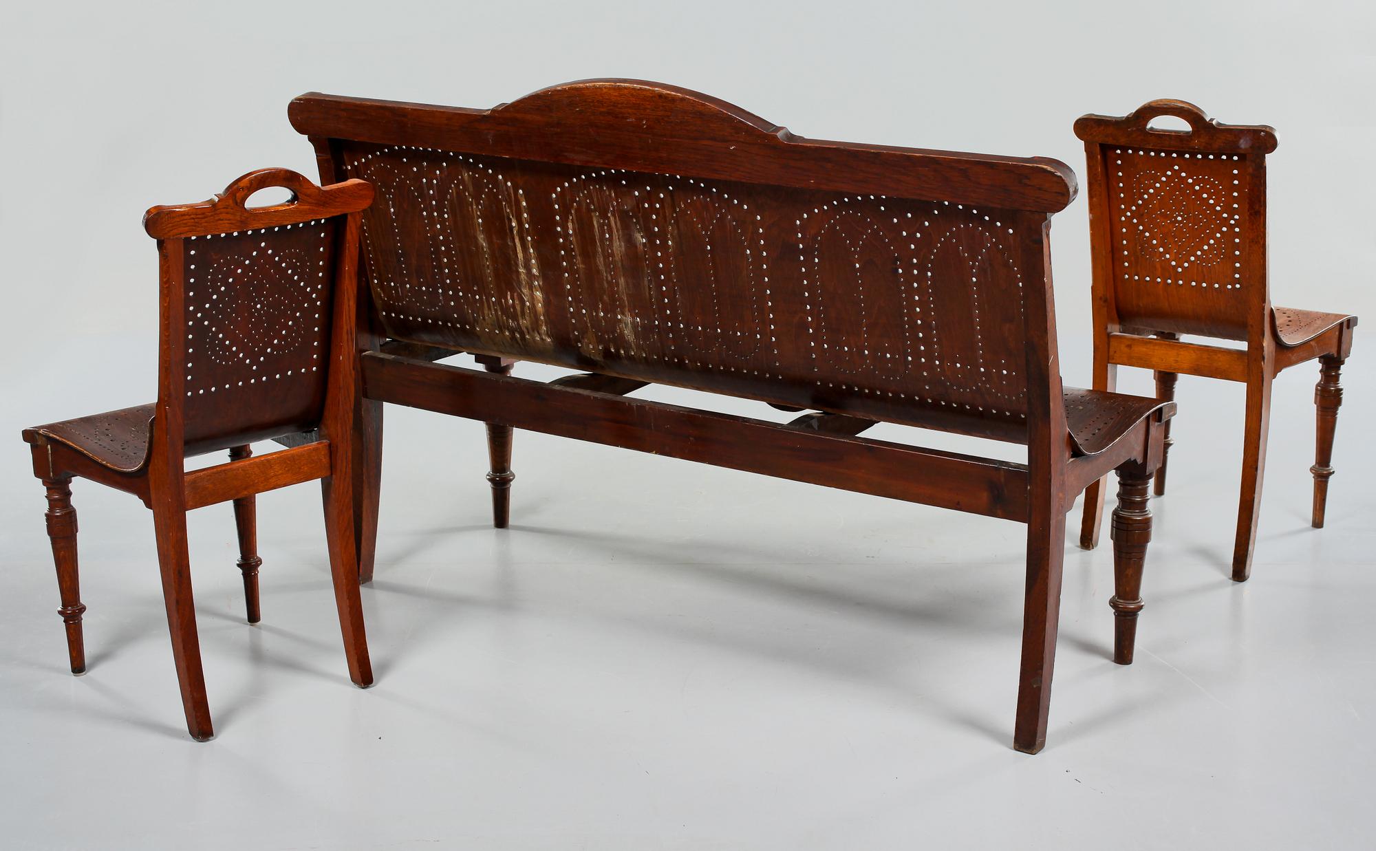 SOFFA samt STOLAR, ett par, 1900-talets första del.