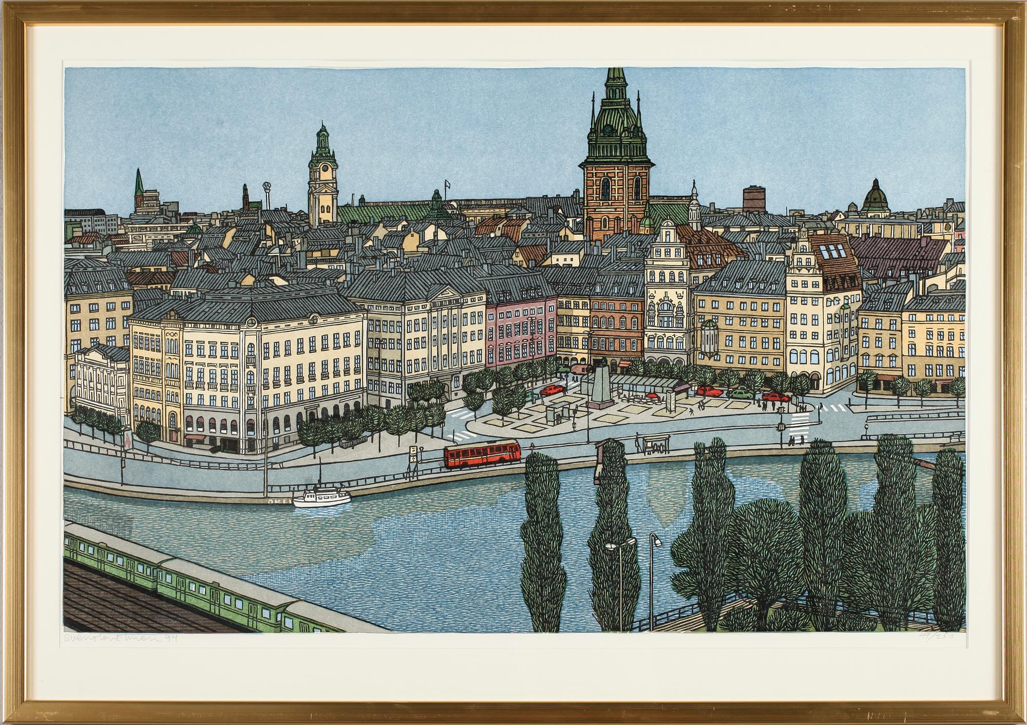 SVENOLOV EHRÉN, färglitografi, signerad, daterad 94 och numrerad 49/250.