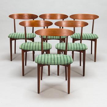 Kurt Østervig, six mid-20th century 'Skagen' chairs for Brande Møbelfabrik, Denmark.