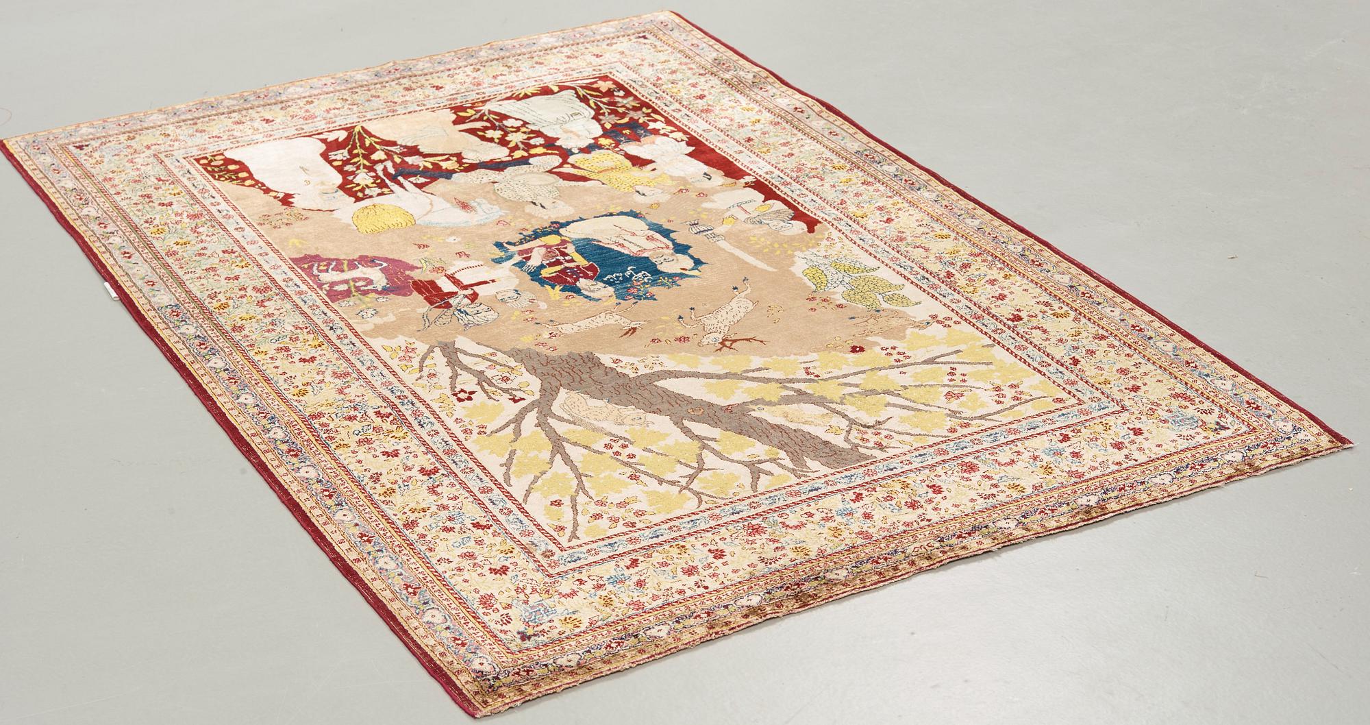 MATTA, semiantik silke Täbris figural, signerad Haddad, 180,5 x 123,5 cm.