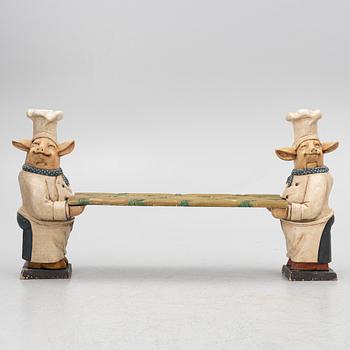 Bench with pigs, likely England, late 20th century.