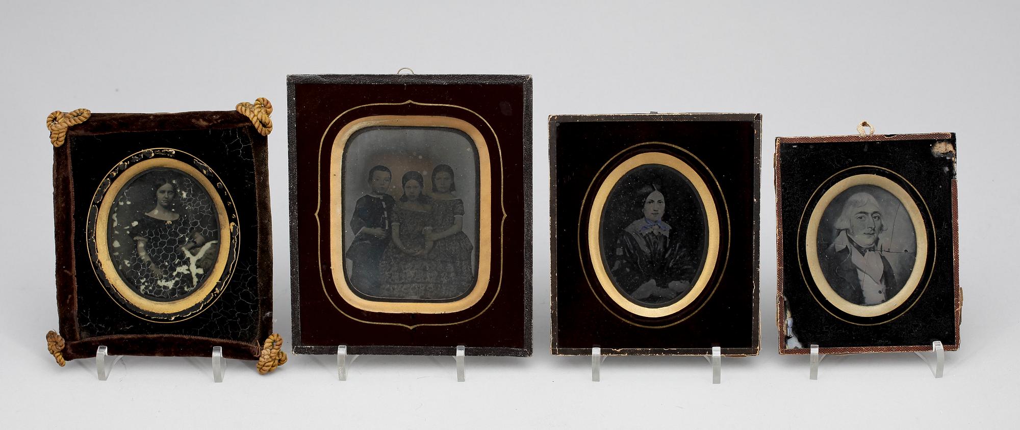 DAGUERROTYPIER, 4 st, 1800-tal.
