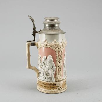STOP, porslin och tenn, Villeroy & Boch, omkring 1900.