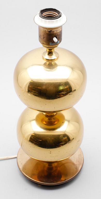 BORDSLAMPA, mässing, AB Stilarmatur, Tranås, 1900-talets andra hälft.