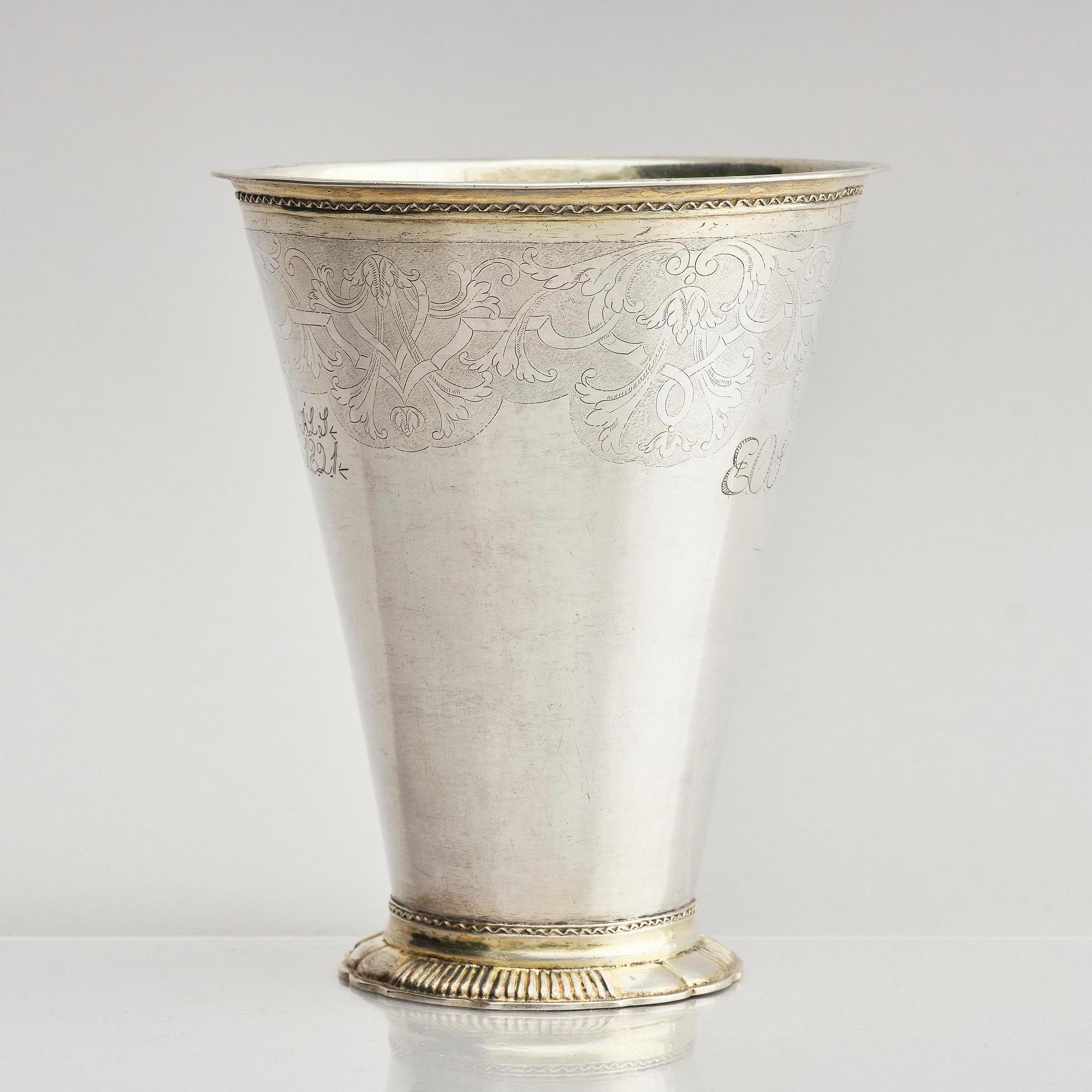 A Swedish parcel-gilt silver beaker, mark of Christoffer Wasserman, Lindesberg 1763.