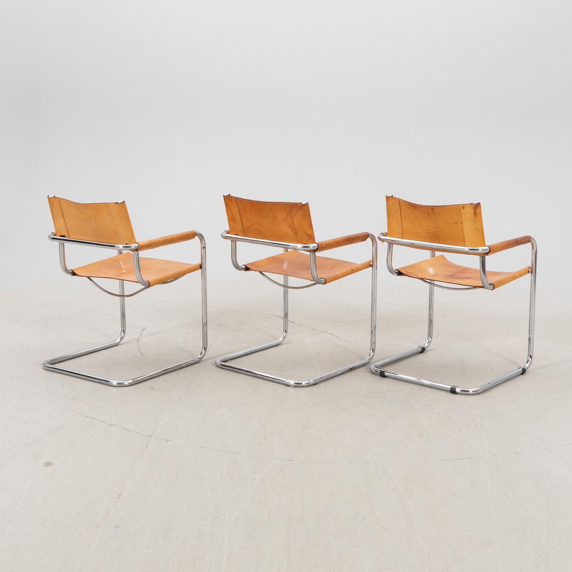 A set of three chairs, Italy, second half of the 20th century.