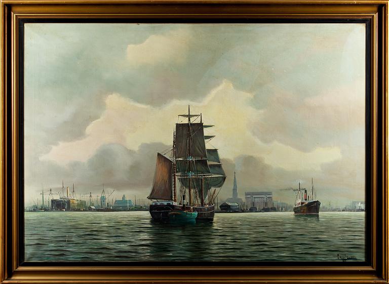 ARUP JENSEN, olja på duk, signerad.