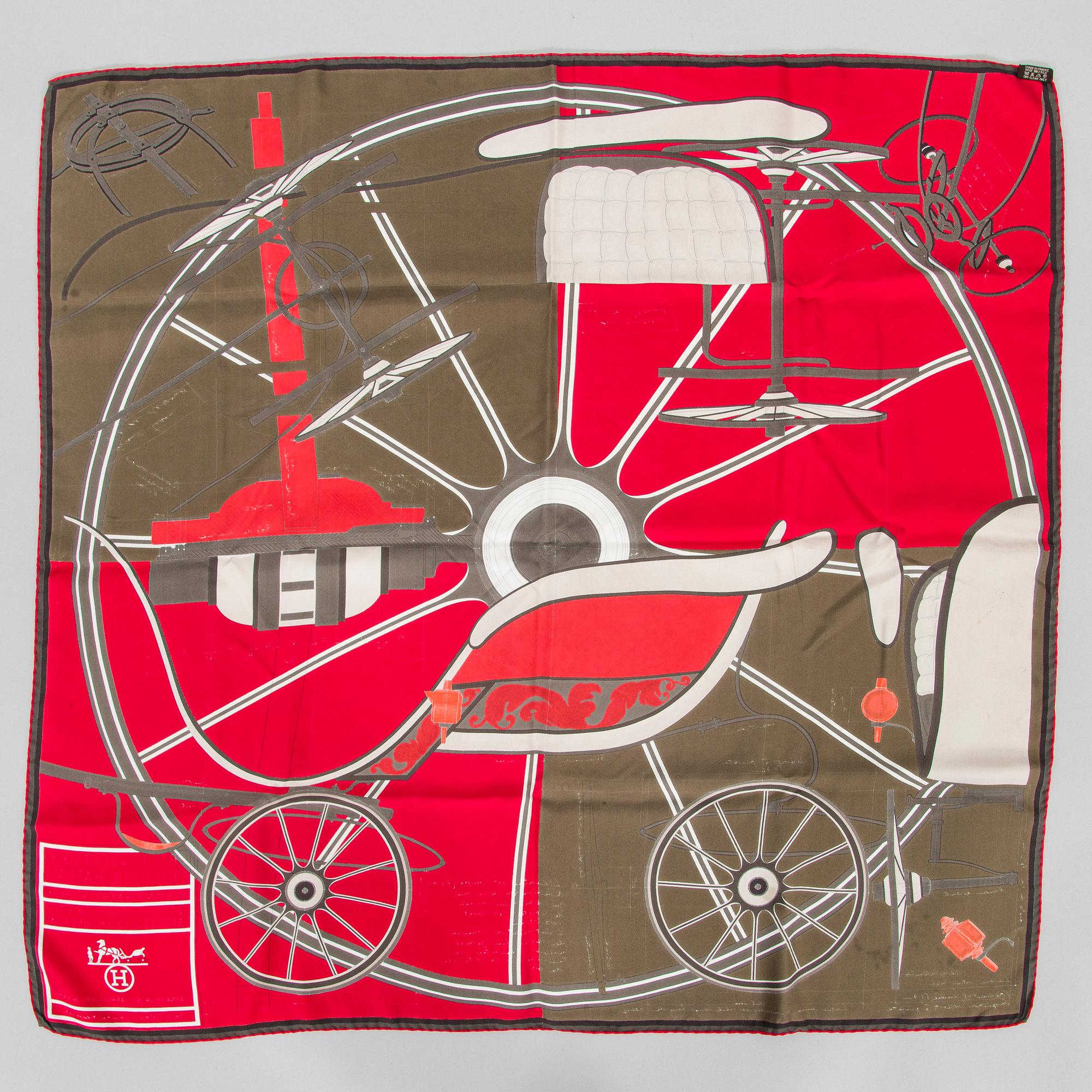 Hermès, scarf, "Project de Voiture Petit - Duc Bateau".