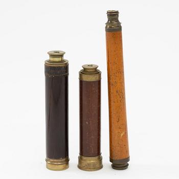 Three telescopes, late 19th century.