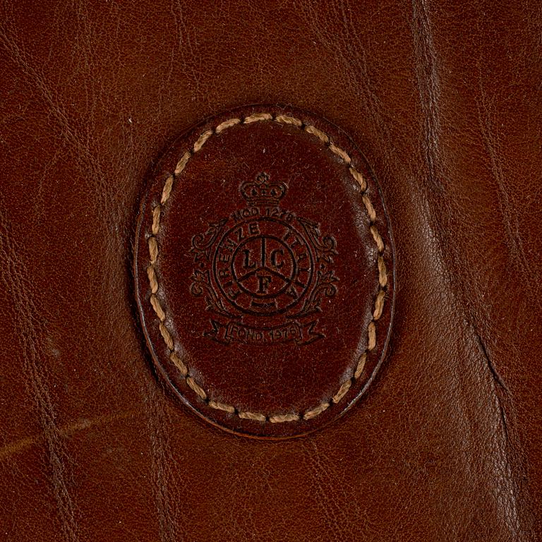 BAG SAMT KOSTYMVÄSKA, läder, märkta ellecieffe, Firenze Italia, sent 1900-tal.