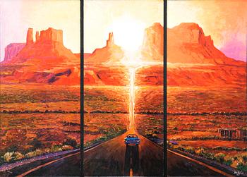 Bob Dylan, "Sunset in Monument Valley" 2022 triptych.