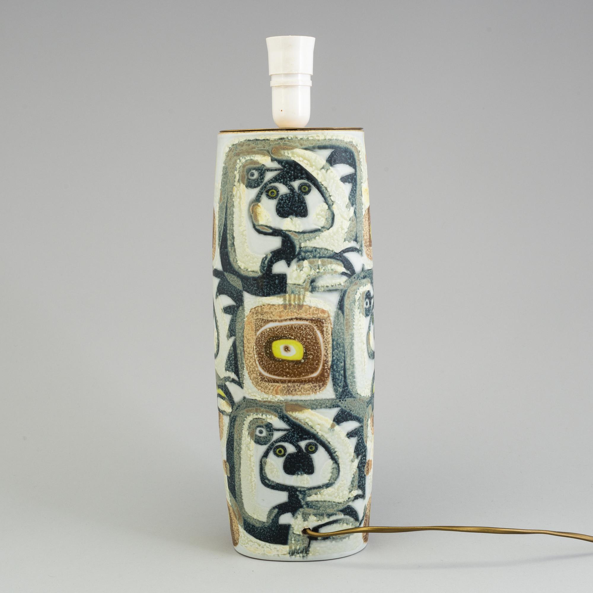 A ceramic table lamp by Johanne Gerber, Royal Copenhagen, 20th century.