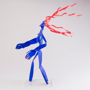TIMO SOLIN, sculpture, painted metal, signed.
