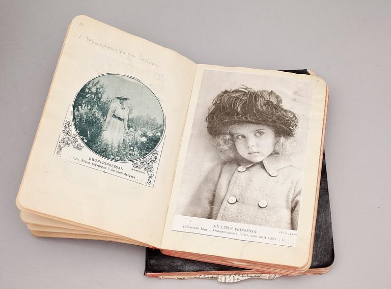VYKORTSALBUM, 5st med 500 vykort, "Vårt Kungahus", mest Sverige 1910-20-tal.
