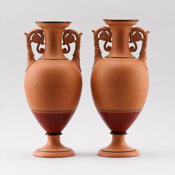 URNOR, 1 par, lergods, P. Ipsen, Eneret, Köpenhamn, 1800-talets andra hälft.