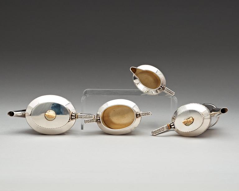 A W.A. Bolin 4 pcs tea service, Stockholm 1918.