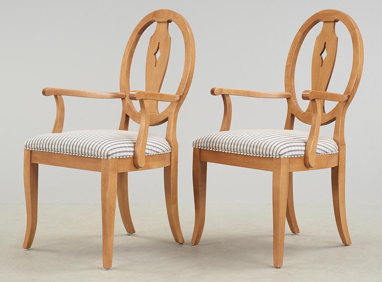 KARMSTOLAR, ett par, Ethan Allen, USA, 1900-talets andra hälft.