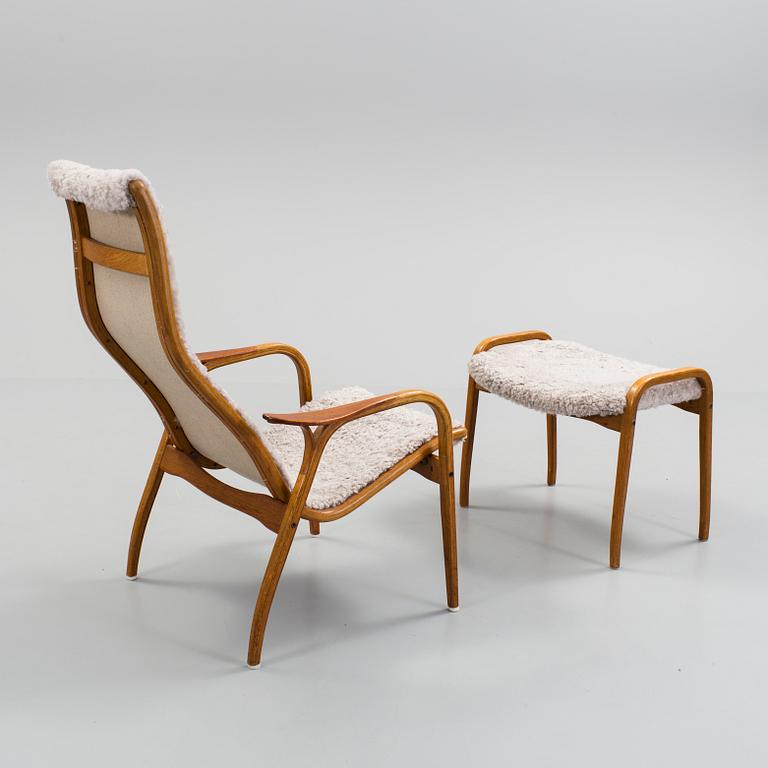 A "Lamino" lounge chair and stool by Yngve Ekström.