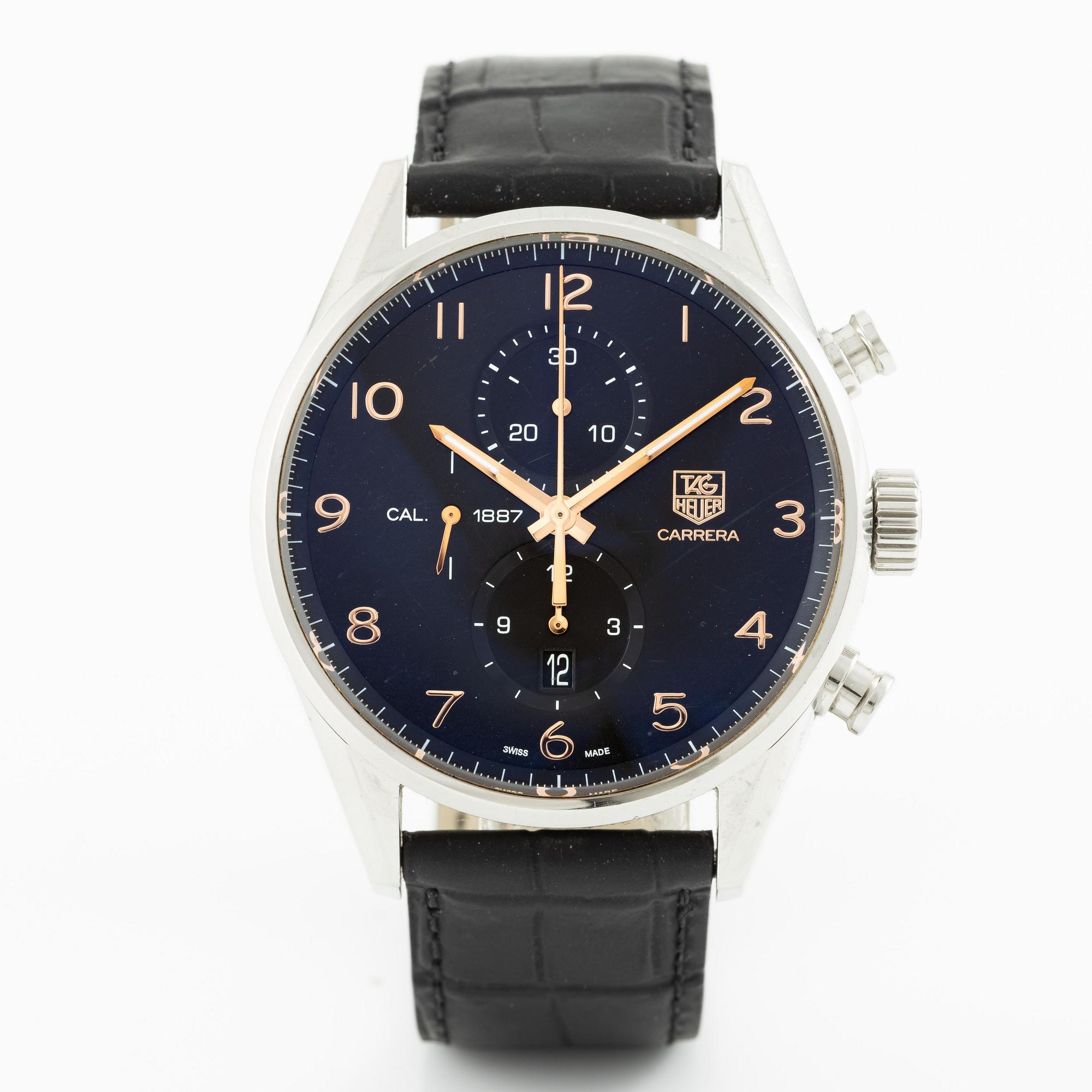 Tag Heuer, Carrera, chronograph, wristwatch, 43 mm.