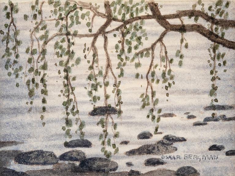 Oskar Bergman, two watercolours, signed.