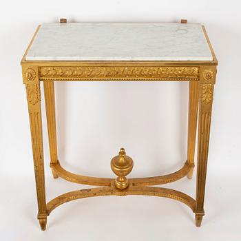 A Gustavian Style Mirror with Table, circa 1900.