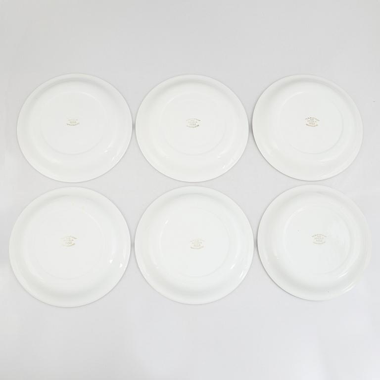 Anja Juurikkala, six 'Crayfish' plates, Arabia, Finland, 1953-1960.