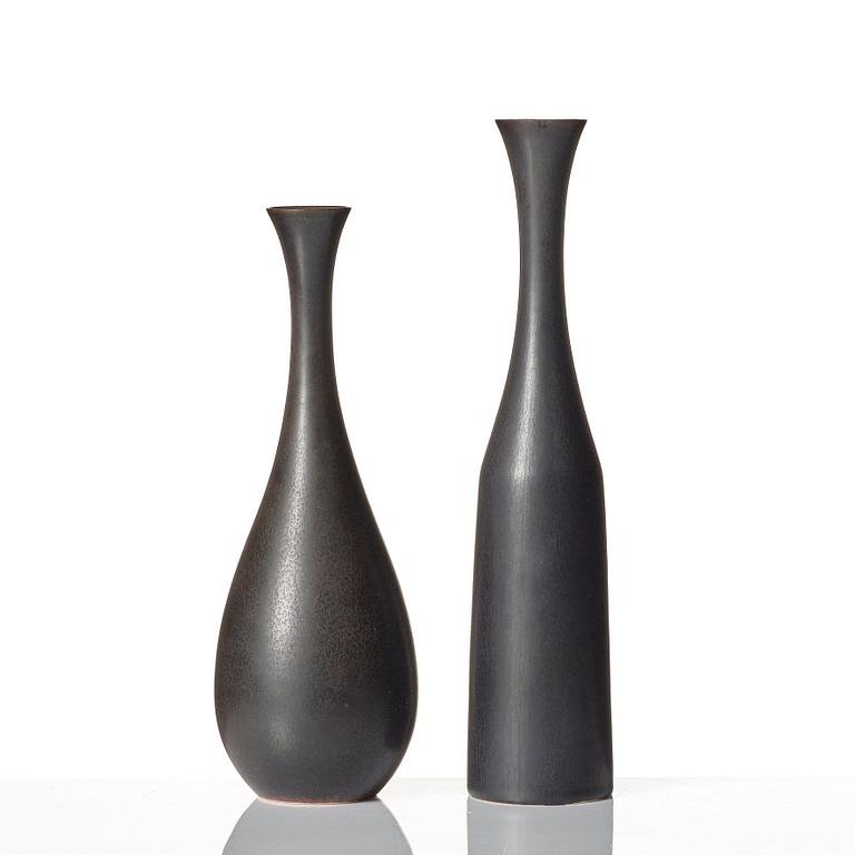 Carl-Harry Stålhane, a set of 11 stoneware vases, Rörstrand, Sweden 1950-60s.