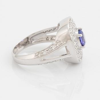 Tanzanite and brilliant cut diamond ring.
