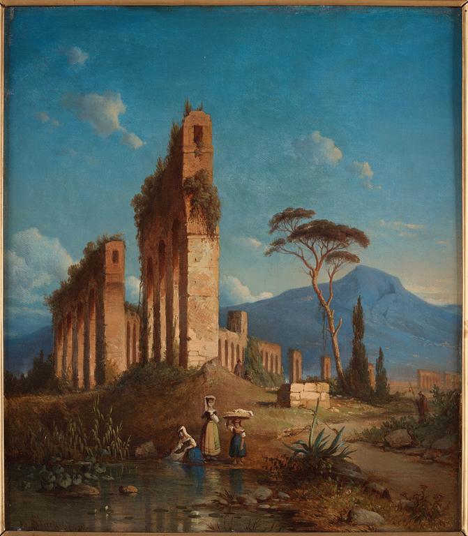 Joseph Magnus Stäck, ”Aquaedukter på Campagnan”(The Aqueducts of Claudius outside Rome with the Albano mountains in the background).