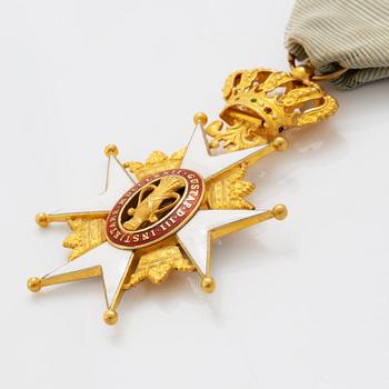 Order of the Vasa, Knight's Cross, gold and enamel, with 5 miniatures.