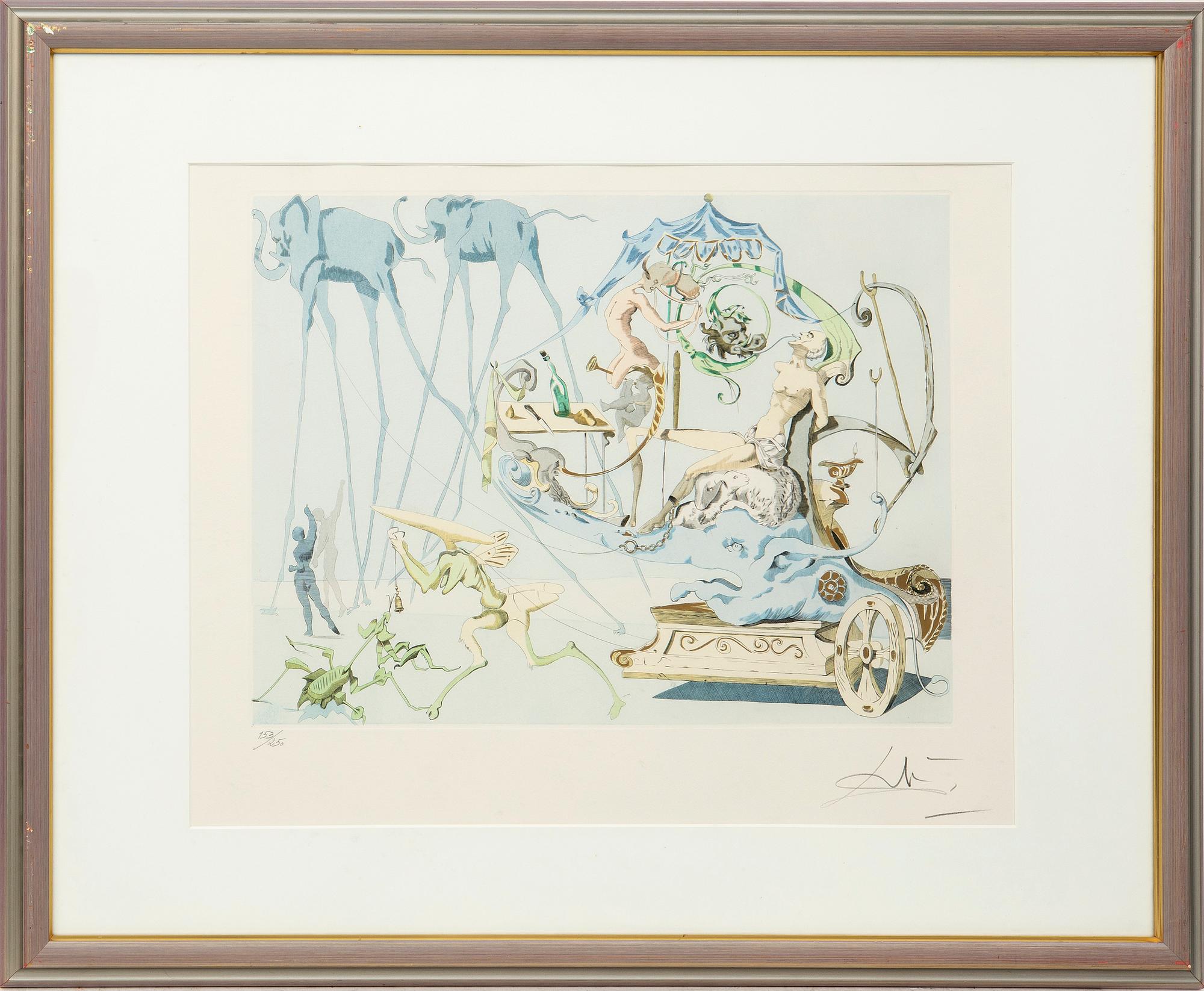 Salvador Dalí, "Elephant et Licorne", 1974.