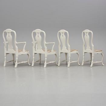 SALONGSGRUPP, 6 delar, Rokokostil, 1900-talets mitt.