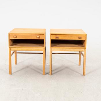 Sven Engström and Gunnar Myrstrand, a pair of oak bedside tables, "Casino", Tingströms, Bra Bohag, 1960s.
