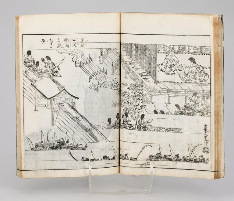 BOK, med träsnitt, Japan, 1800-tal.