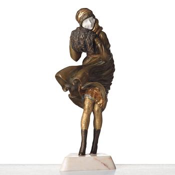 Demetre Chiparus, a patinated bronze and ivory figure "Th Squall", Paris, France 1920's.