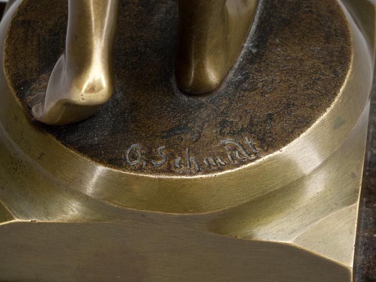 OTTO SCHMIDT-HOFER, brons. 1900-tal. Signerad.