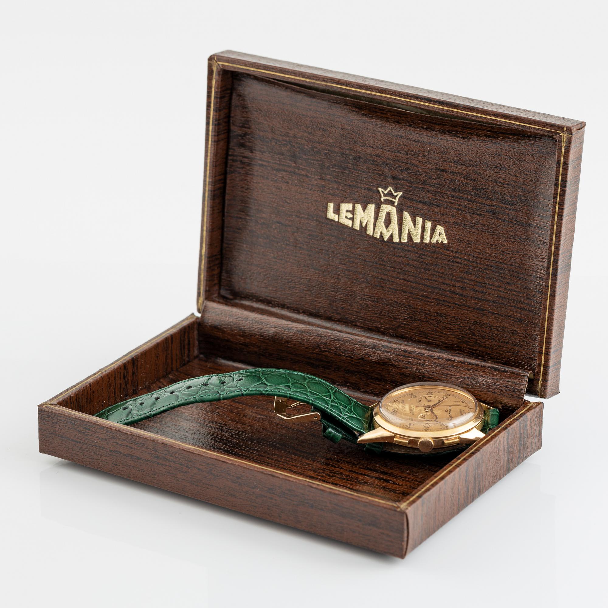 Lemania, chronograph, wristwatch, 37,5 mm.