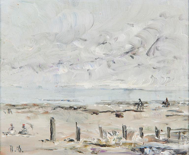 Helge Dahlman, Riders on the beach (Spain).