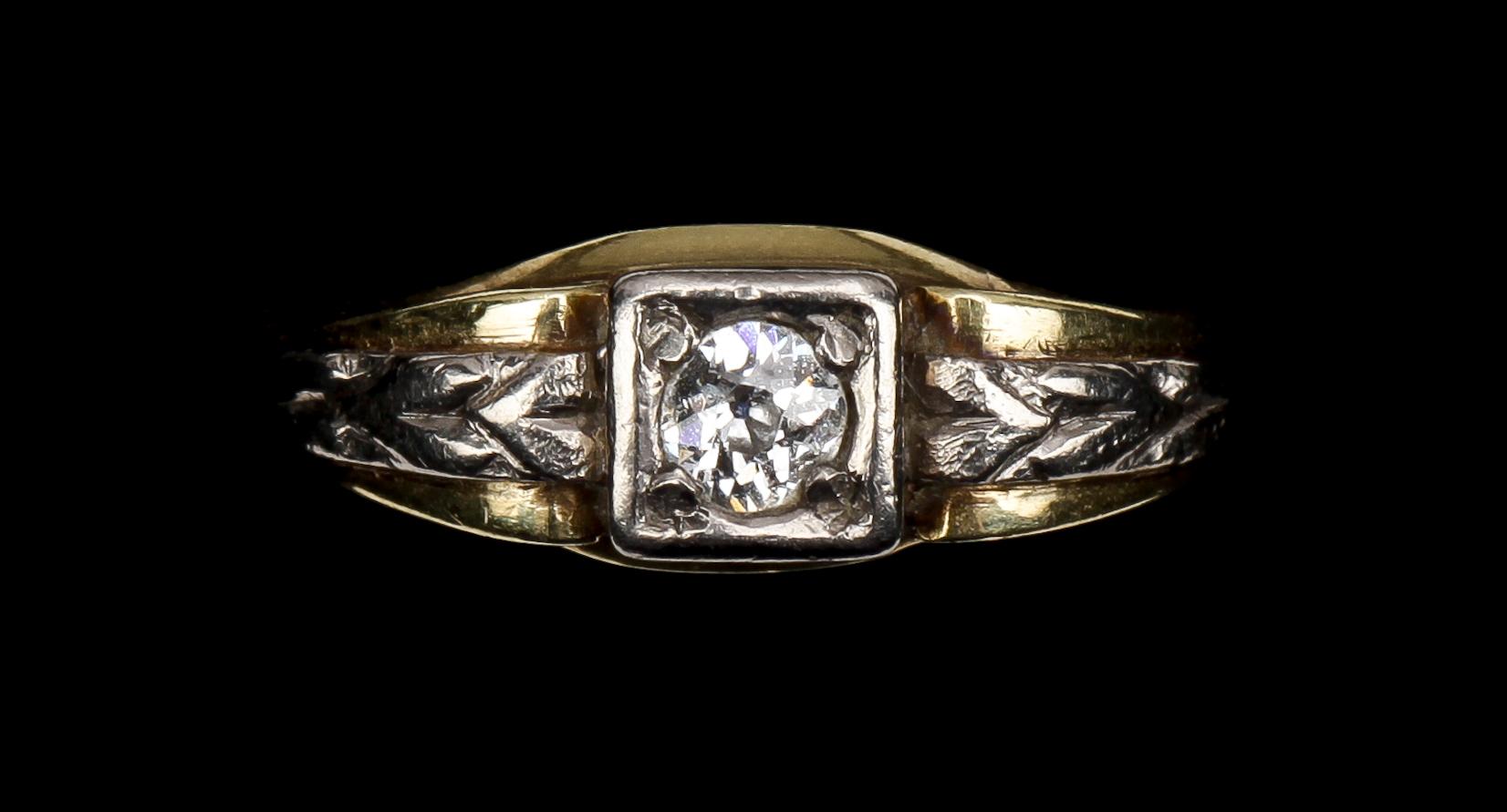 RING, 18k guld med brilliantslipad diamant.