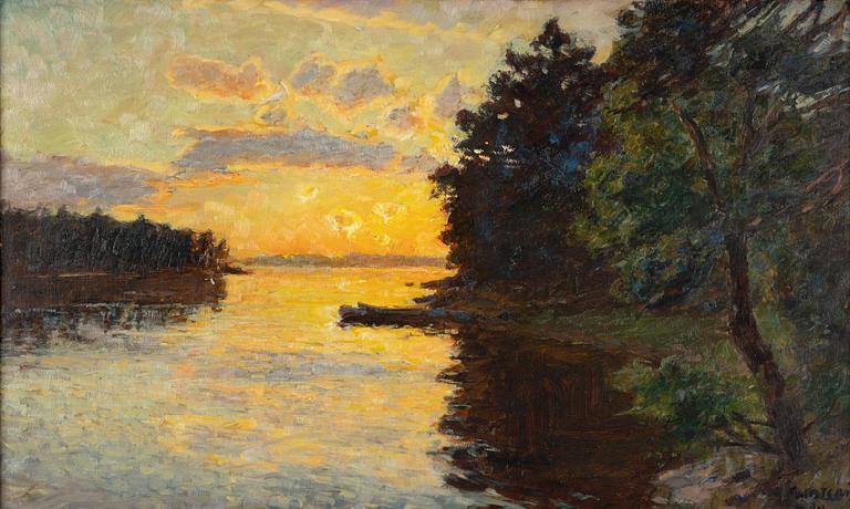 Gottfrid Kallstenius, Sunset over Djupsundet.