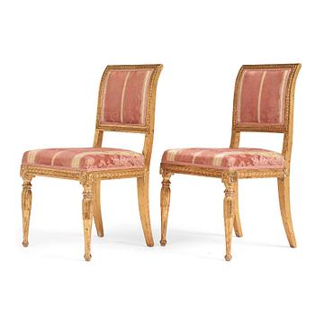 A pair of late Gustavian chairs, circa 1800.