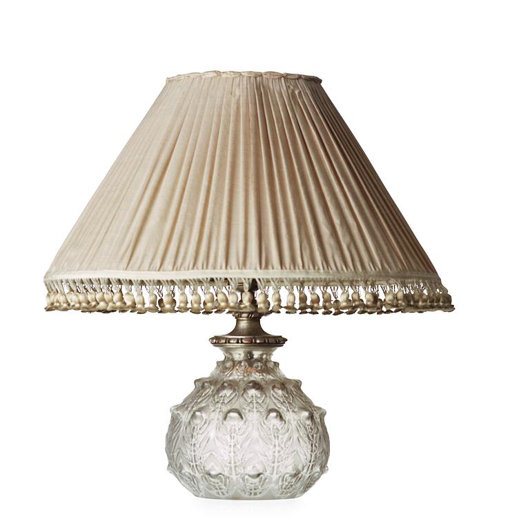 René Lalique, bordslampa, "Fougères", Frankrike 1920-30-tal, modell 923.
