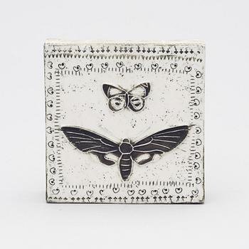 RUT BRYK, A CERAMIC RELIEF, A BOX. Butterflies. Signed Bryk. Late 1950s.