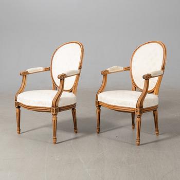 Armchairs 1 pair, Louis XVI first half of the 19th century.