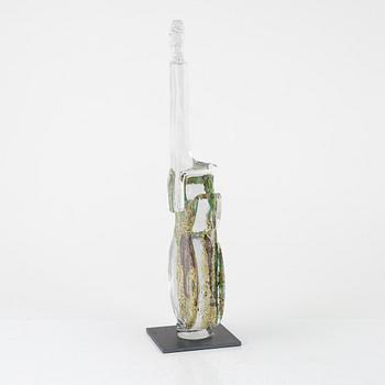 Kjell Engman, sculpture, glass, 'Guitar', Lim.Ed 100, Kosta Boda, Sweden.